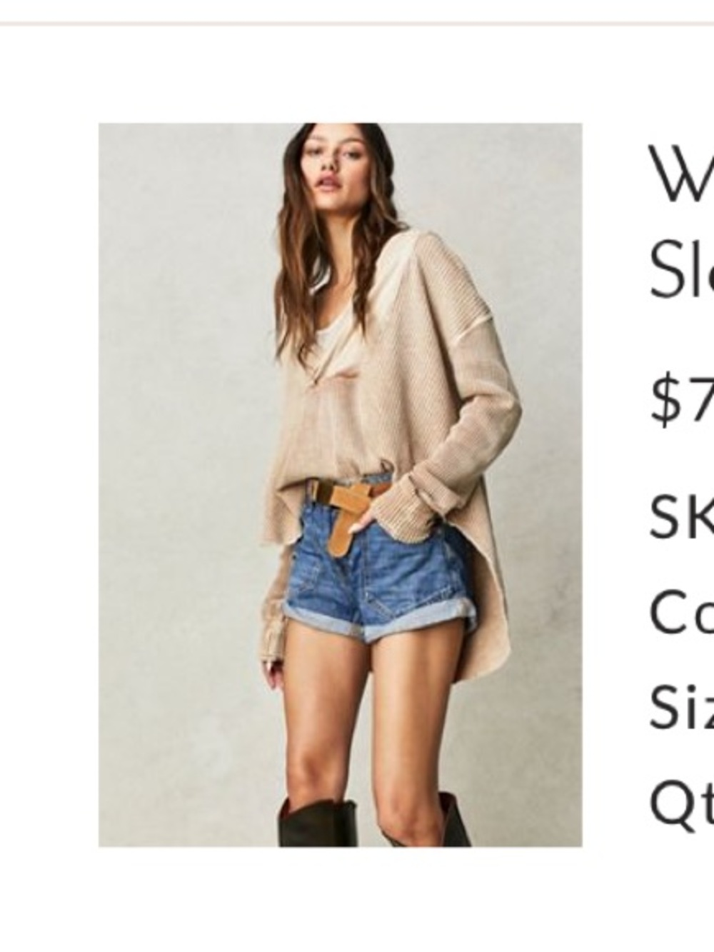 FREE PEOPLE We the Free BEGINNER’S LUCK Slouch SHORTS SZ 26 FELICITY WASH